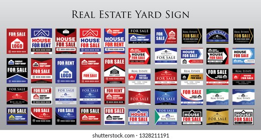 Mega Collection of Real Estate Yard Sign. 50 Real Estate signage.