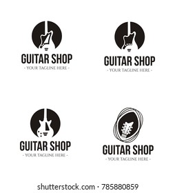 Mega collection Retro styled guitar shop logos 