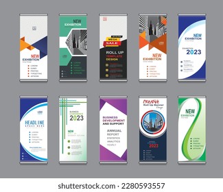 Mega Collection of Roll Up Banner Design,banner layout, advertisement, pull up, polygon background.