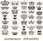 Mega collection or set of vector high detailed crowns for design