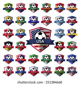 Mega Collection of soccer ( football ) badge.Illustration eps10