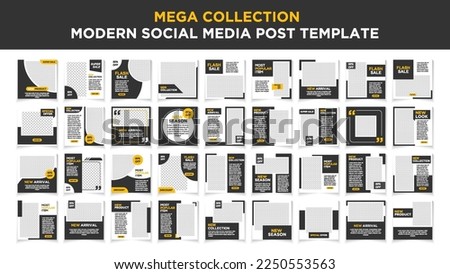 Mega collection social media post template set. Modern social media post bundle vector, Design editable template for social media posts
