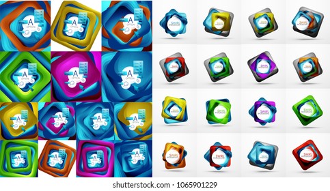 Mega collection of square banners. Vector illustration
