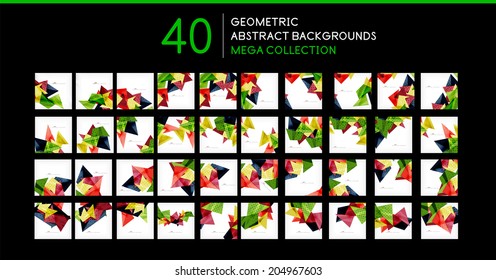 Mega collection of triangle shape backgrounds - 40 business or futuristic tech templates