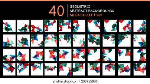 Mega collection of triangle shape backgrounds - 40 business or futuristic tech templates