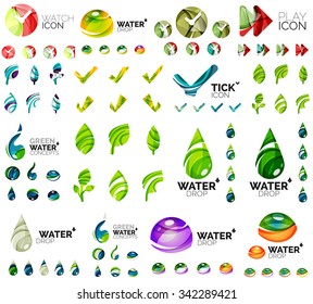 Mega collection of universal logos, business abstract icons. Vector