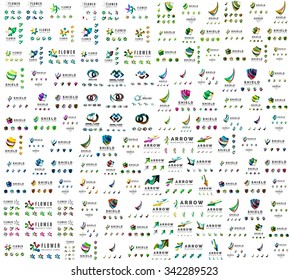 Mega collection of universal logos, business abstract icons. Vector