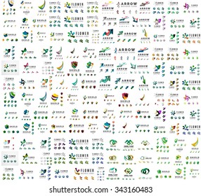 Mega colección de logos universales, íconos abstractos de negocios. Vector