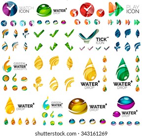 Mega collection of universal logos, business abstract icons. Vector