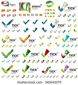 Mega collection of universal logos, business abstract icons. Vector