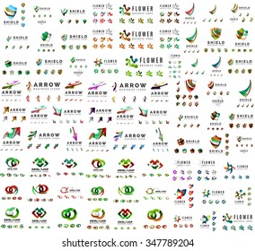 Mega collection of universal logos, business abstract icons. Vector