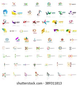 Mega colección de varios logos universales abstractos. Ilustración del vector