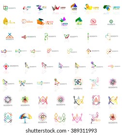 Mega collection of various abstract universal logos. Vector illustration