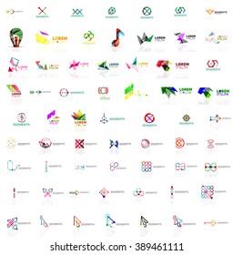 Mega collection of various abstract universal logos. Vector illustration