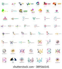 Mega collection of various abstract universal logos. Vector illustration