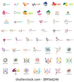 Mega collection of various abstract universal logos. Vector illustration