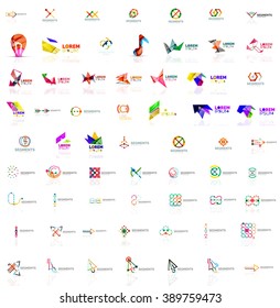 Mega collection of various abstract universal logos. Vector illustration