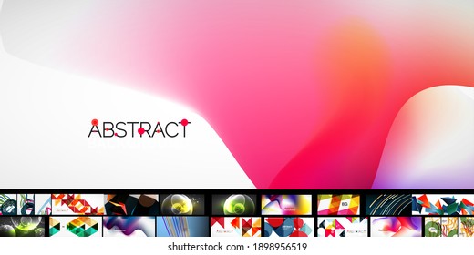 Mega collection of vector abstract backgrounds. Layout design templates for business or technology presentation, internet poster or web brochure cover, wallpaper