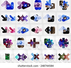 Mega collection of vector abstract geometric shapes and elements - layouts for infographic