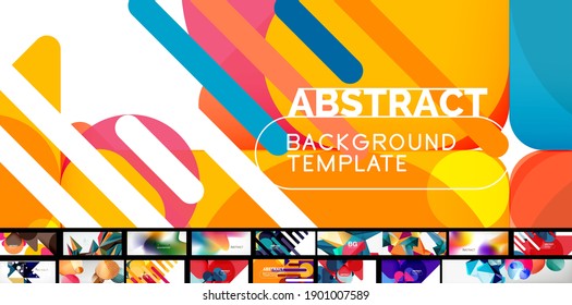 Mega collection of vector geometric abstract wallpaper design templates for business or technology presentations, internet posters or web brochure covers