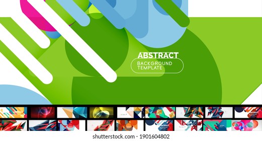 Mega collection of vector geometric abstract wallpaper design templates for business or technology presentations, internet posters or web brochure covers