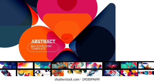 Mega collection of vector geometric abstract wallpaper design templates for business or technology presentations, internet posters or web brochure covers
