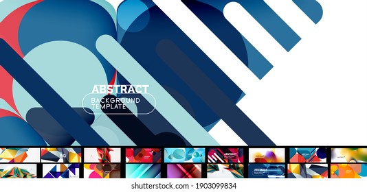 Mega collection of vector geometric abstract wallpaper design templates for business or technology presentations, internet posters or web brochure covers