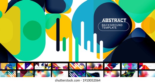 Mega collection of vector geometric abstract wallpaper backgrounds, design templates for business or technology presentations, internet posters or web brochure covers