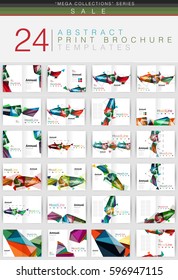 Mega colección de plantillas de diseño de folletos o folletos para el negocio geométrico vectorial. Informe anual a4 Fondos de impresión