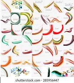 Mega collection of wave abstract backgrounds. Universal templates, web layouts or print graphics
