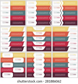 Mega collection of web info graphic concepts and banners, various universal set. Five options.