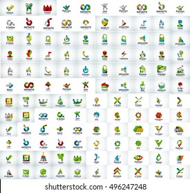Mega collection of web logo icons, business universal corporate symbols