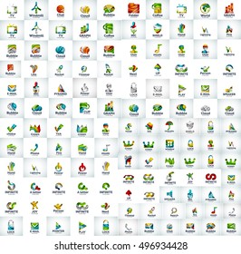 Mega collection of web logo icons, business universal corporate symbols