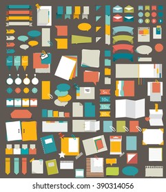 Mega collections of infographics flat design elements. Vector illustration.