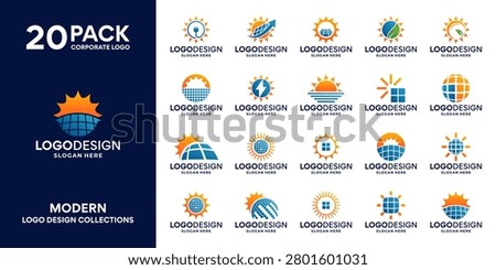 Mega Collections Of Solar Panel, Sun Power, Renewable Energy Logo Design