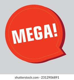 Mega commerce marketing offer round shape sticker sale tag in red color