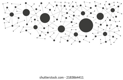 Mega Data Network Structure Connect Dots And Lines Background Template. Digital Blockchain Linked Global Digital Database Graphic Vector.