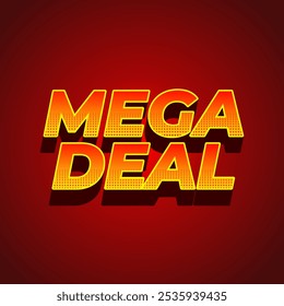 Mega deal. Text effect design in 3D look for promotional ads. Square size