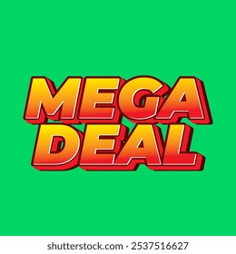 Mega acordo. Design de efeito de texto em 3D procura por anúncios promocionais. Tamanho quadrado