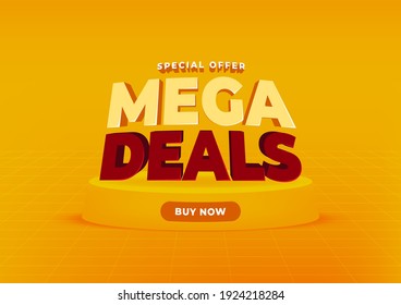 Mega deals sale banner background.