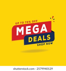 mega Deals Sale Banner Design Sale template. Best deal banner, Sales banner Vector design promotion for digital and print market