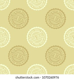 Mega Deals seamless pattern. Seamless badge pattern, backdrop for your design.