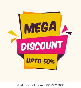 Mega Descuento 50%. Superoferta. Oferta especial. Etiquetas de descuento establecidas. 50 APAGADOS. EPS