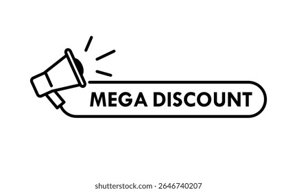 Ilustração do modelo do logotipo do Mega discount