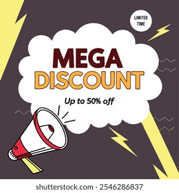 Mega discount sale poster design