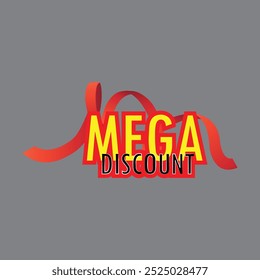 Ilustración de icono de pegatina de texto de mega descuento