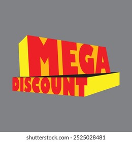 Ilustración de icono de pegatina de texto de mega descuento