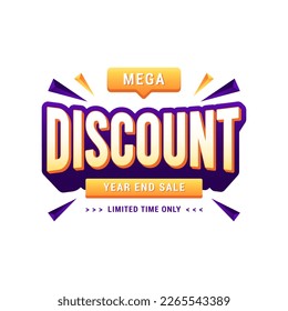 Mega discount year end sale banner template