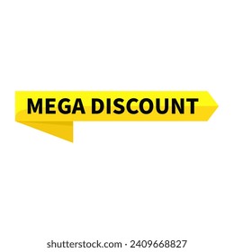 Mega Discount In Yellow Rectangle Ribbon Shape For Sale Promotion Social Media Business Marketing Information
