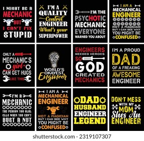 The Mega Engineer T-Shirt Design Bundle